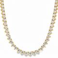 14k Gold 19 Carat Three-Prong Tennis Necklace