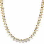 14k Gold 19 Carat Three-Prong Tennis Necklace