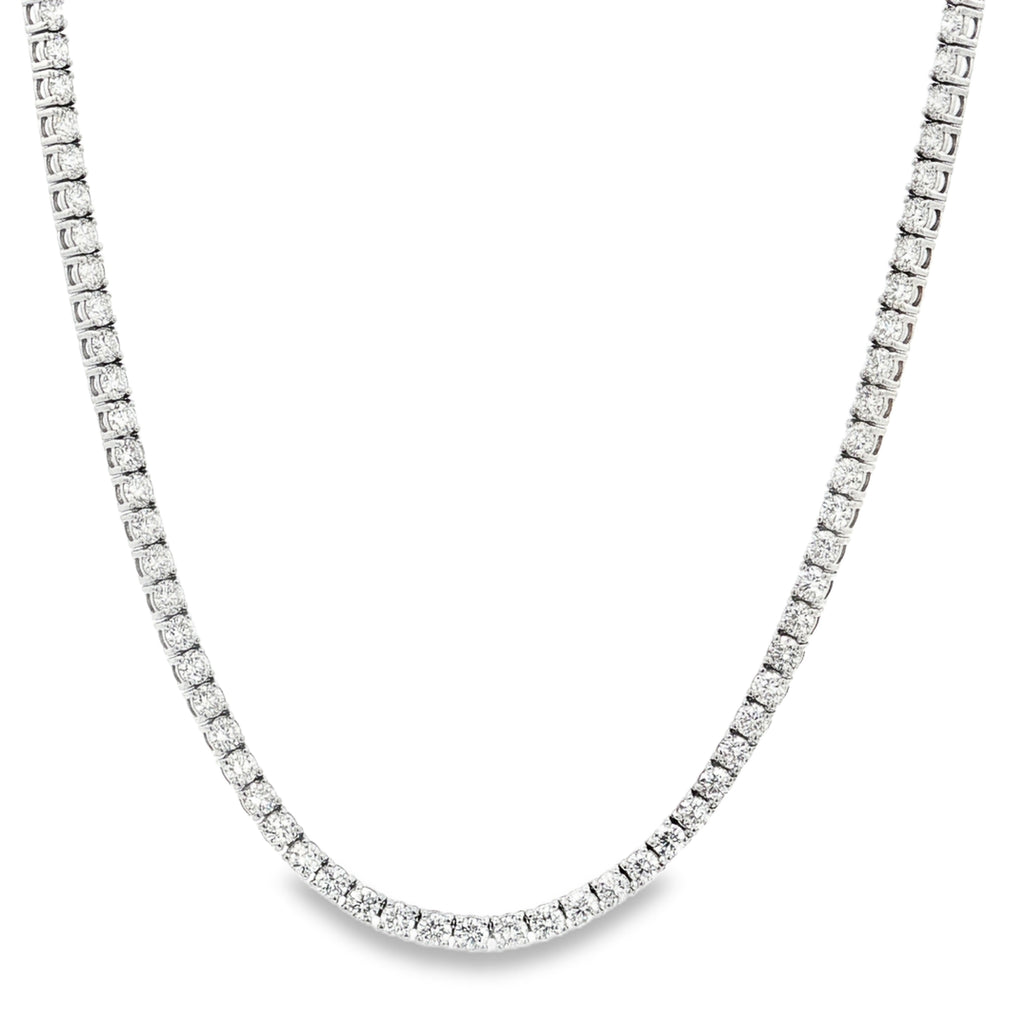14k Gold 7 Carat Four-Prong Tennis Necklace ~ Lab Grown