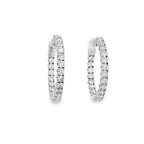 14K Gold 2.50 Carats Diamond Hoop Earrings ~ Lab Grown