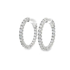 14K Gold 2.50 Carats Diamond Hoop Earrings ~ Lab Grown