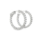 14K Gold 2.50 Carats Diamond Hoop Earrings ~ Lab Grown
