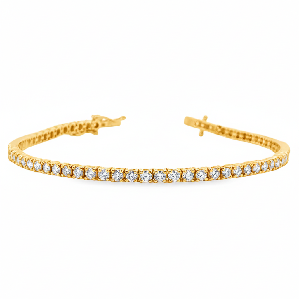 14K Gold 3 Carat Diamond Tennis Bracelet ~ Lab Grown