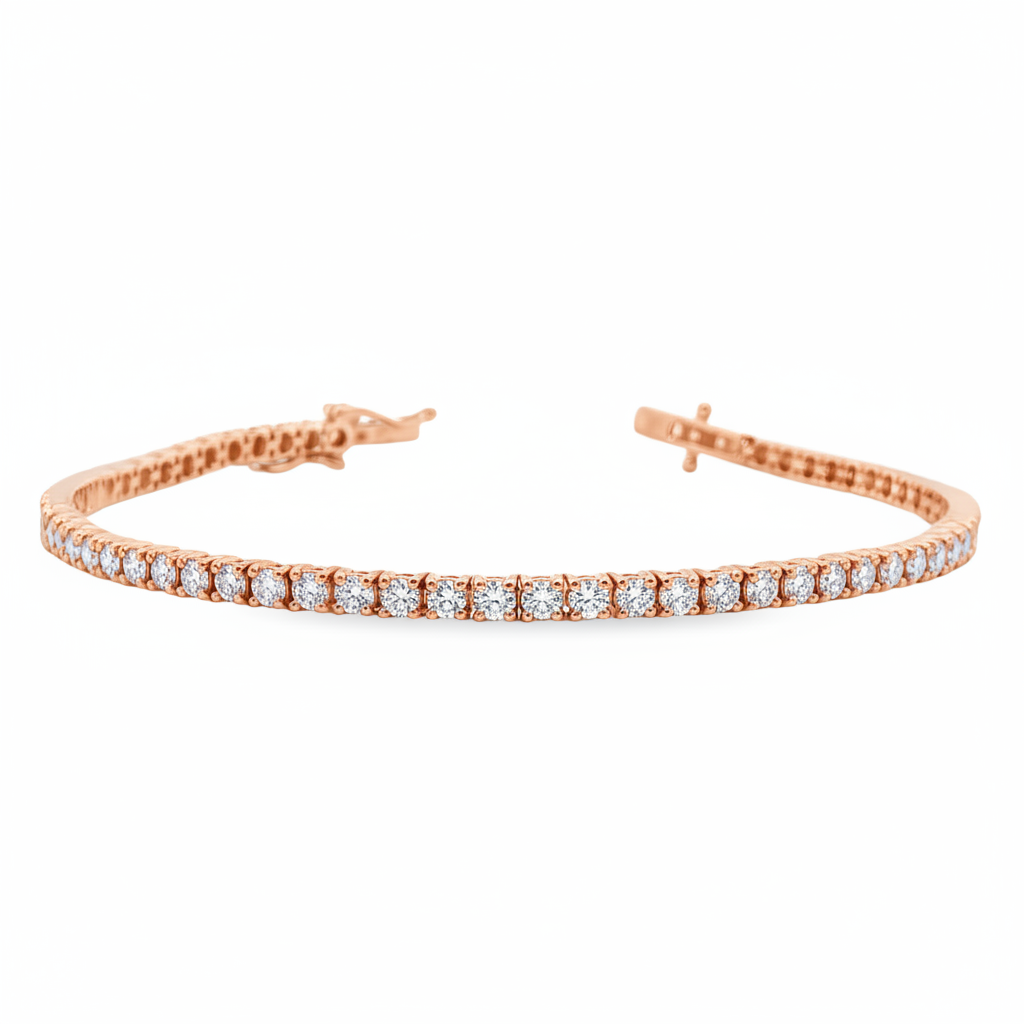 14K Gold 3 Carat Diamond Tennis Bracelet ~ Lab Grown