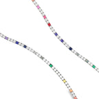 Multicolored gemstone bracelet on a white background