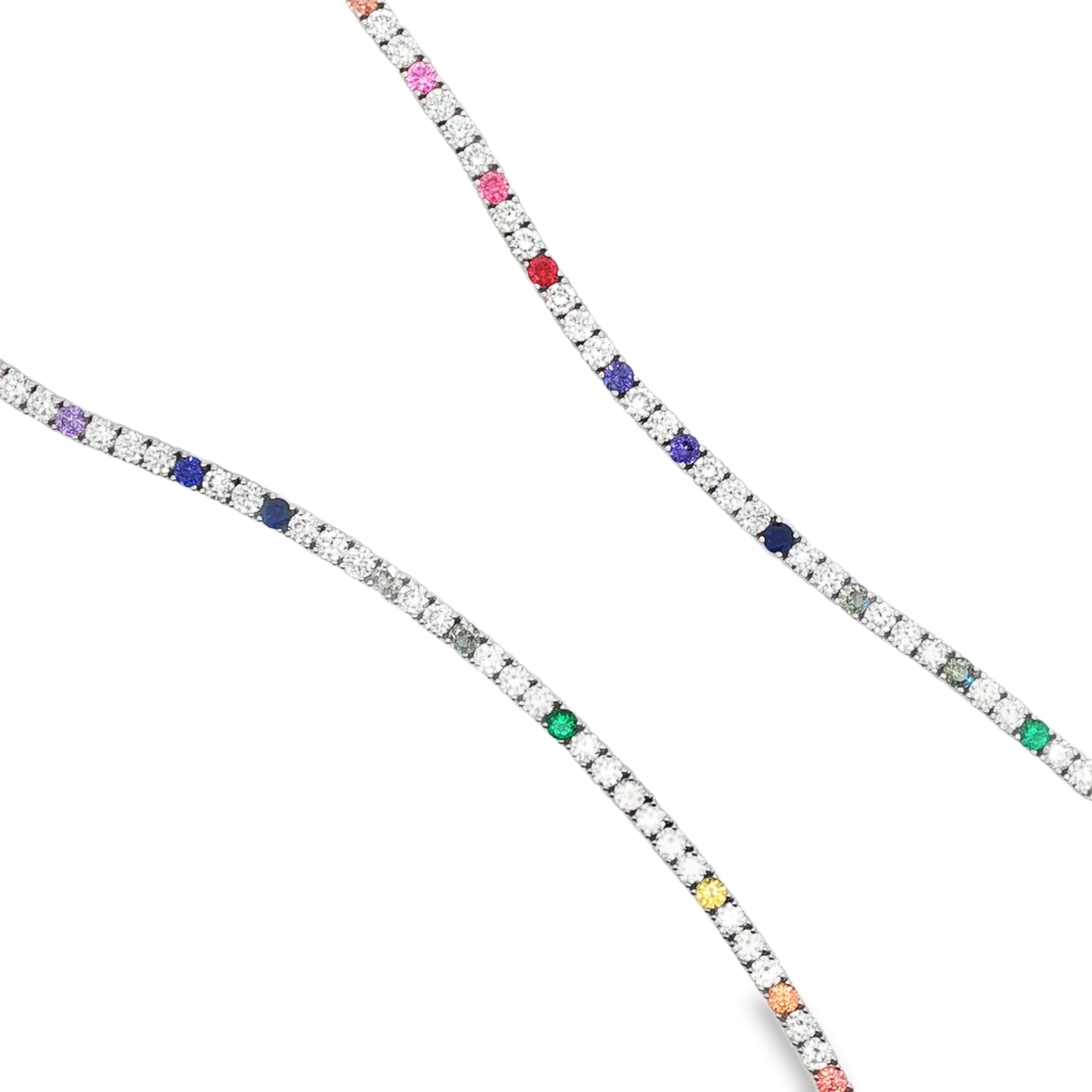 Multicolored gemstone bracelet on a white background