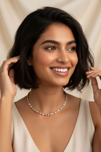 The Spectrum of Life: 14K Diamond & Sapphire Tennis Necklace ~ Lab Grown