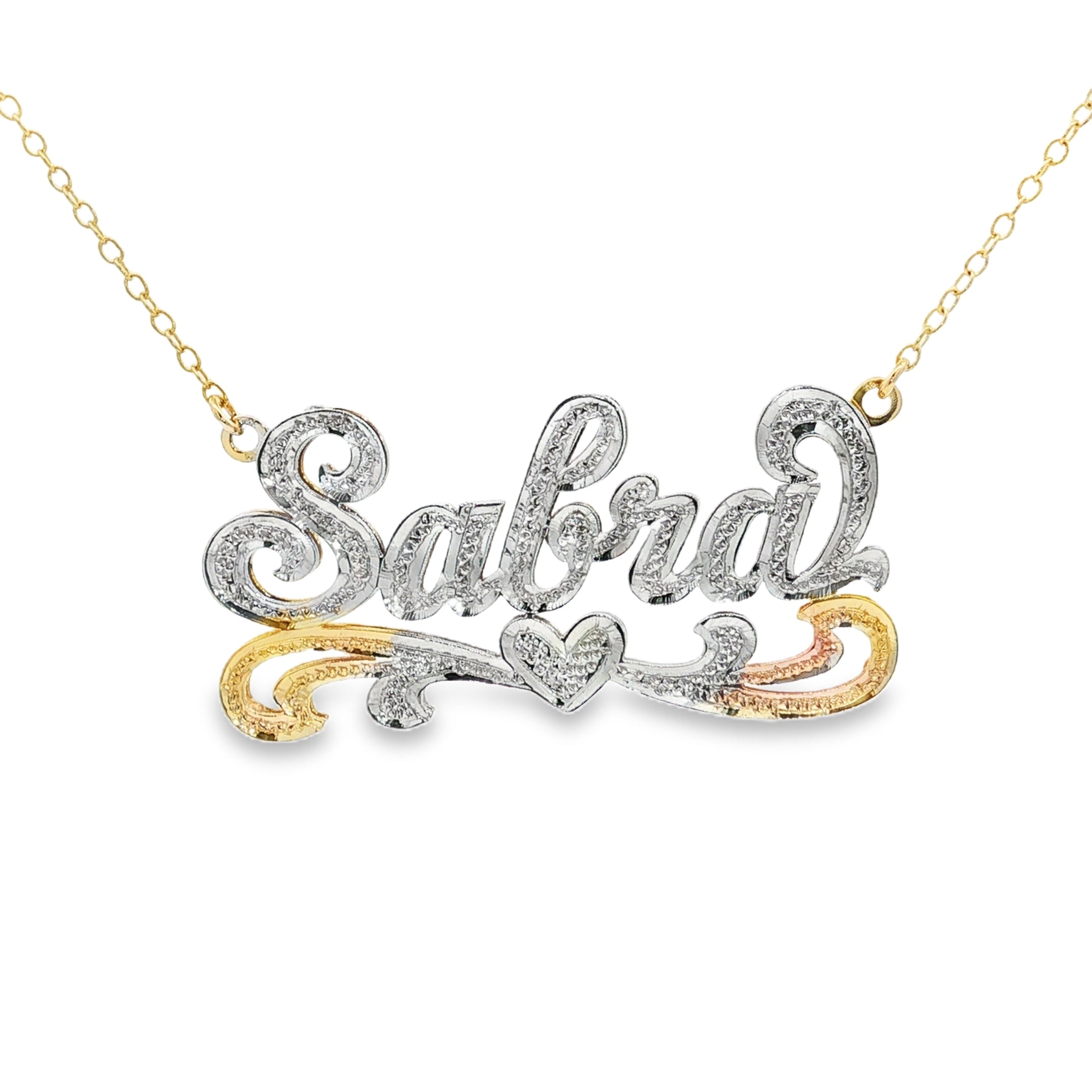 14k Gold Name Script Pendant