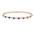 The Spectrum of Life: 14K Diamond & Sapphire Flexible Bangle