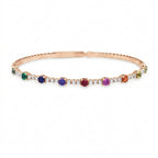 The Spectrum of Life: 14K Diamond & Sapphire Flexible Bangle