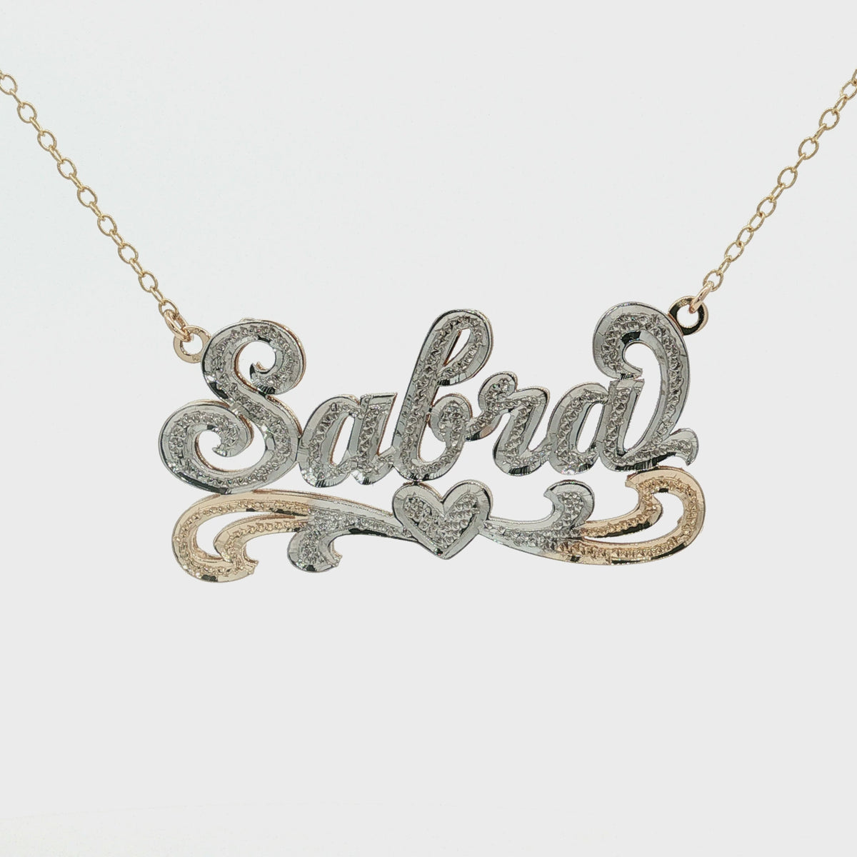 14k Gold Name Script Pendant