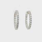 14K Gold 2.50 Carats Diamond Hoop Earrings ~ Lab Grown