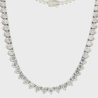 14k Gold 19 Carat Three-Prong Tennis Necklace